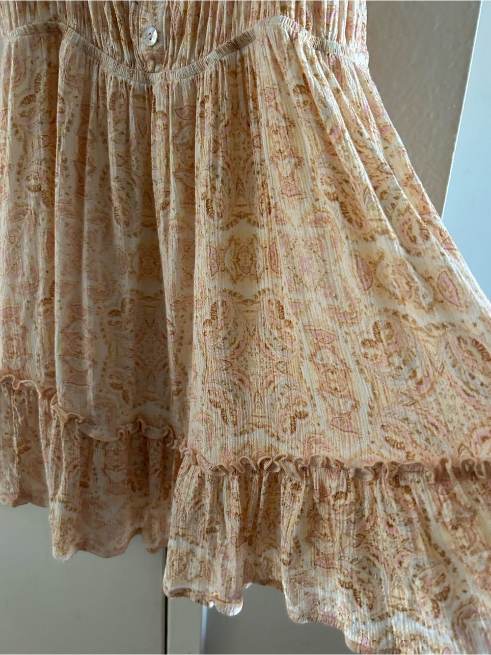 Z Supply Peach and Pink Floral Button-Front Sundress - Picture 4 of 9
